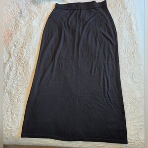 Peruvian Connection women's Large black knit maxi skirt pima cotton/modal EUC